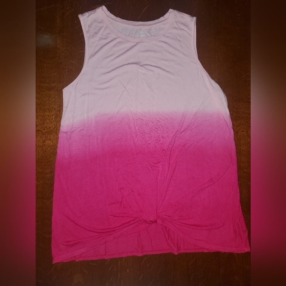 Wonder Nation Two Tone Pink Knotted Sleeveless Shirt.  Size XL (14/16)